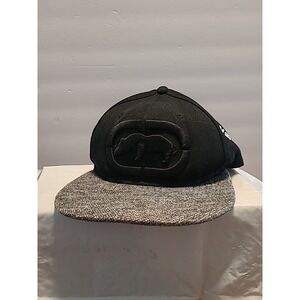 Ecko UNLTD Cap Hat Snapback Black Gray Bill White Lettering No 72 OSFM